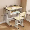 Escritorio de Estudio para Niños Escritorio para el Hogar Altura Ajustable Escritorio de Escritura Estudiante de Primaria Escritorio y Silla Escolar Set para Apartamento Pequeño Dormitorio