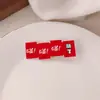 Pinza de pico de pato de texto creativo para mujer, pinza para flequillo de pelo lateral de verano, pasador para el cabello, pinza de Año Nuevo para mahjong, venta al por mayor