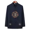 Conjunto Masculino de Traje Tang de Manga Longa, Estilo Fino para Primavera e Outono, Roupa Nova Estilo Chinês para Pai, Roupa para Exercício Matinal no Aniversário do Vovô