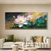 Pintura Decorativa Pintura Colgante Pintura de Fondo para Sofá de Sala de Estar de Alta Gama Habitación Modelo de Hotel Loto Estilo Chino Nuevo Pintura de Cabecera para Dormitorio