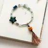 Joia Personalizada de Cerâmica Jingdezhen Nova Moda Pulseira de Contas com Esmalte de Flores Coloridas Estilo Étnico Casual Pulseira de Estudante