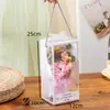 Presente Criativo de Aniversário para o Dia das Mães: Caixa de Presente com Flores de Lã de Girassol e Rosa Tricotadas para Mãe e Amigas