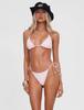 Bikini de dos piezas para mujer, color liso, para fiesta en la playa, sexy, chica caliente, con atar, verano 2025, ropa transfronteriza