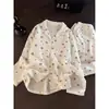 Pijama dulce con estampado de corazones para mujer, nuevo estilo de otoño, talla grande, manga larga, estilo cárdigan, conjunto de ropa para el hogar de corte holgado, se puede usar para salir