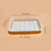 Bandeja retangular biodegradável descartável de amido de milho ecológica para vegetais e frutas frescas caixa de embalagem de carne para supermercado
