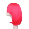 MSN Estilo coreano recorte facial cabello corto Cosplay europeo y americano peluca Cabeza BoBo Rojo Rosa celebridad de internet transmisión en vivo