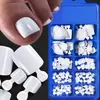 Uñas de los pies de color sólido, simples y elegantes, estilo corto, juego de 100 piezas en caja para mujeres, piezas de arte para uñas de los pies en caja