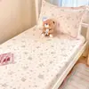 Funda de Cama Antideslizante de Algodón Puro con Corazón de Dibujo Animado, Pieza Única, Protector de Colchón Totalmente Cerrado de Algodón Puro para Dormitorio de Estudiantes, Especial para Internado