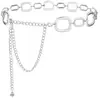 2026 Nuevo Estilo Cadena de Cintura Cuadrada de Metal Plata Sencilla Cinturón para Mujer Decoración de Falda Cinturón de Falda Decoración de Suéter Cadena de Cintura
