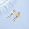 Novos brincos de borboleta com franja de zircônia flor de ameixa aço inoxidável brincos de moda europeus e americanos tendência dourada temperamento brincos femininos