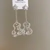 Pendientes Redondos Plegados con Borlas Tachonados de Pedrería Estilo Retro Europeo y Americano, de Moda y Versátiles, con un Toque de Lujo Ligero y de Alta Gama