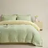 Ropa de Cama de Terciopelo de Leche Lujo Ligero Juego de Cuatro Piezas Terciopelo Coral Engrosado Felpa Sábana Funda de Almohada Funda de Edredón Juego de Cama de Tres Piezas Sábana