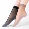 Calcetines Cortos de Seda Negra con Cristal para Mujer, Estilo Delgado de Verano, Invisibles Resistentes a Enganches, Suela de Algodón Transpirable, Antideslizantes, Sexy, Duraderos, Largo hasta la Mitad de la Pantorrilla