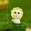 Diretamente do fabricante: Enfeites de jardim em miniatura de gato com tema de girassol, adoráveis artesanatos de resina de animais de desenho animado