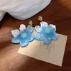 Nuevos aretes de flor de gardenia estilo chino para mujer, ambiente de verano junto al mar, aretes frescos y únicos