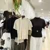 ¡Estilo Coreano Suave de Ruiyi! Top de punto para mujer, manga corta, cuello redondo, elegante, de alta gama, dos usos, con cinta, nuevo para Otoño 2026