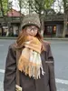 Bufanda Cuadros de Mezcla de Lana Rosa Girly de Alta Calidad para Mujer Otoño Invierno Estilo Británico Borlas Calentador de Cuello para Hombre Fabricante