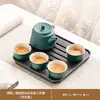 Conjunto de Chá Kung Fu de Cerâmica Preta Pequeno para Uso Doméstico, Bule e Xícara de Chá Cerâmicos para Uma Pessoa para Beber Individualmente em Hotel ou Dormitório