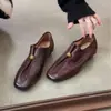 Primer Encuentro con los Zapatos de Moda Versátiles de Tacón Bajo con Diseño Plisado de Punta Cuadrada de la Temporada con un Toque de Lujo y Estilo Old Money para Mujer