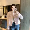 Jaqueta Curta de Tweed Estilo Francês para Mulheres, Novo Estilo Primavera e Outono 2026, Cardigan Elegante e Emagrecedor para Mulheres