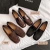 Producción durante todo el año~ Zapatos Planos Maillard de Boca Ancha Individuales 2026 Mocasines Marrones de Cuero con Punta Redonda, Ahora en Stock y Muy Recomendados