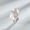 Anillo ancho de estilo coreano transfronterizo de plata de ley S925 con patrón de papel de aluminio dorado y plateado cóncavo irregular, temperamento, todo-partido