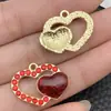 Accesorios para Joyería DIY Transfronterizos Corazón Rojo y Rosa Día de San Valentín Esmalte de Rosa Colgante Pulsera Dijes Pendientes Llavero
