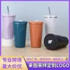 Taza de café de alto valor en forma de diamante transfronteriza, taza termo de acero inoxidable 304, taza portátil de gran capacidad para coche con pajita, venta al por mayor
