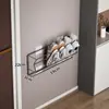 Sapateira Estreita Atrás da Porta, Sapateira de Parede para Pendurar, Armazenamento que Economiza Espaço, Sapateira Pequena para Chinelos para Banheiro Quarto, Não Requer Furação