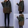 Chaqueta de lana de cordero con costuras de algodón y lana, invierno, nueva, con capucha, abrigo de lana grueso, abrigo acolchado a cuadros para mujer