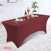 Capa de mesa elástica lisa para mesa retangular, cobertura total, para casamentos, banquetes e eventos, comércio exterior transfronteiriço da Amazon, atacado do fabricante