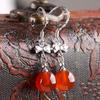 Pendientes Weihua con cuentas redondas de ágata natural para mujer, moda coreana, chapados en plata, venta al por mayor.