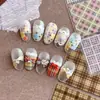 Adesivos para Nail Art Yitu Padrão Formiga Xadrez Simples Retrô Celebridade da Internet Francesa Tendência Adesivos Decorativos Yt4992