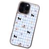 Suministro Exclusivo Transfronterizo de Funda para Teléfono de Perro Salchicha de Dibujos Animados a Cuadros Azules y Blancos para Apple 17Pro Funda de iPhone de Alta Calidad