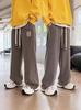 Pantalones de pierna ancha para niños, Nuevo estilo Primavera y Otoño 2025, Pantalones rectos deportivos casuales elegantes, Pantalones largos de pana para niños grandes