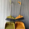 Conjunto de Vassoura e Pá de Lixo para Hotel, Vassoura com Cabo de Aço Inoxidável, Vassoura Espessa, Limpeza Durável, Fácil Armazenamento, Tamanho Ampliado