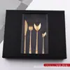 Conjunto de Talheres Ocidentais de Aço Inoxidável 304, Faca, Garfo e Colher, Cor Criativa Simples Banhada, Portátil para Estudantes, Utensílios de Mesa Domésticos