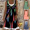Vestido casual de verano con estampado sin mangas y cuello redondo de comercio exterior europeo y americano 2021 Amazon AliExpress wish