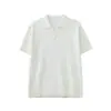 Ropa para Hombre Apo Transfronteriza Camisa Polo de Punto con Textura a Cuadros para Hombre, Top Versátil de Alta Gama para Verano con Cuello de Gaviota de Manga Corta.