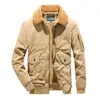Abrigo de invierno de algodón para hombre, engrosado y forrado de polar, ropa de trabajo de algodón puro de lana de cordero, casual talla grande