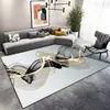 Tapete para Sala de Estar de Luxo Leve e de Alta Qualidade, Tapete Grande para Cobertura Total de Sofá e Mesa de Centro, Tapete Doméstico de Veludo Cristal Resistente a Manchas