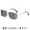 2025 Nuevas Gafas de Sol de Moda Callejera Estilo Europeo y Americano Tendencia en Línea Gafas de Sol sin Marco de Alta Gama para Mujer Bordes Cortados