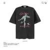 Camiseta Unissex de Algodão Puro Pesado com Estampa de Personagem Fantasma, Manga Curta, Marca Tendência, Corte Solto, Comércio Exterior Transfronteiriço, Top no Atacado