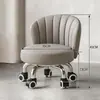 Banqueta Giratória Doméstica com Encosto, Banqueta Pequena com Rodas, Banqueta Baixa, Banqueta Redonda, Banqueta de Preenchimento de Costura, Banqueta Móvel, Banqueta de Aprendizagem Infantil
