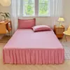 Comércio Exterior Transfronteiriço Saia de Cama Cor Lisa Peça Única Cobertura de Cama Protetor de Colchão Antiderrapante Cobertura de Cama Escovada Amiga da Pele com Saia para Cobrir Feios