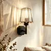 Lámpara de pared moderna minimalista, luz de pasillo, lámpara de mesita de noche nórdica para dormitorio, lámpara de pared decorativa para pared de fondo de sala de estar