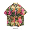 Camisa Floral Estilo Tailandês Praia de Bangkok, Manga Curta, Roupa Unissex para Casal, Camisa Solta Retro Cool de Secagem Rápida para o Festival Songkran