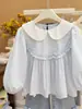 Camisa de Manga Larga Estilo Coreano de Algodón Puro Nueva para Otoño para Niñas, Blusa Top Casual de Moda para Bebé, Ropa Infantil