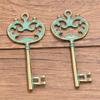 9 Acessórios DIY de Liga Retro, Pingente de Chave Coração Verde Bronze, Pingente de Chave Torneira Coroa Redonda Vazada