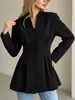 Roupas Europeias e Americanas de Primavera e Outono para Mulheres, Temperamento Elegante, Afinando a Cintura, Blazer Pequeno Acinturado, Design para o Dia a Dia, Jaqueta Blazer com Decote V